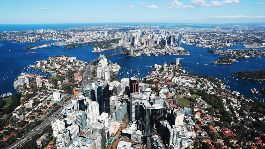 Aerial view of the Sydney CBD