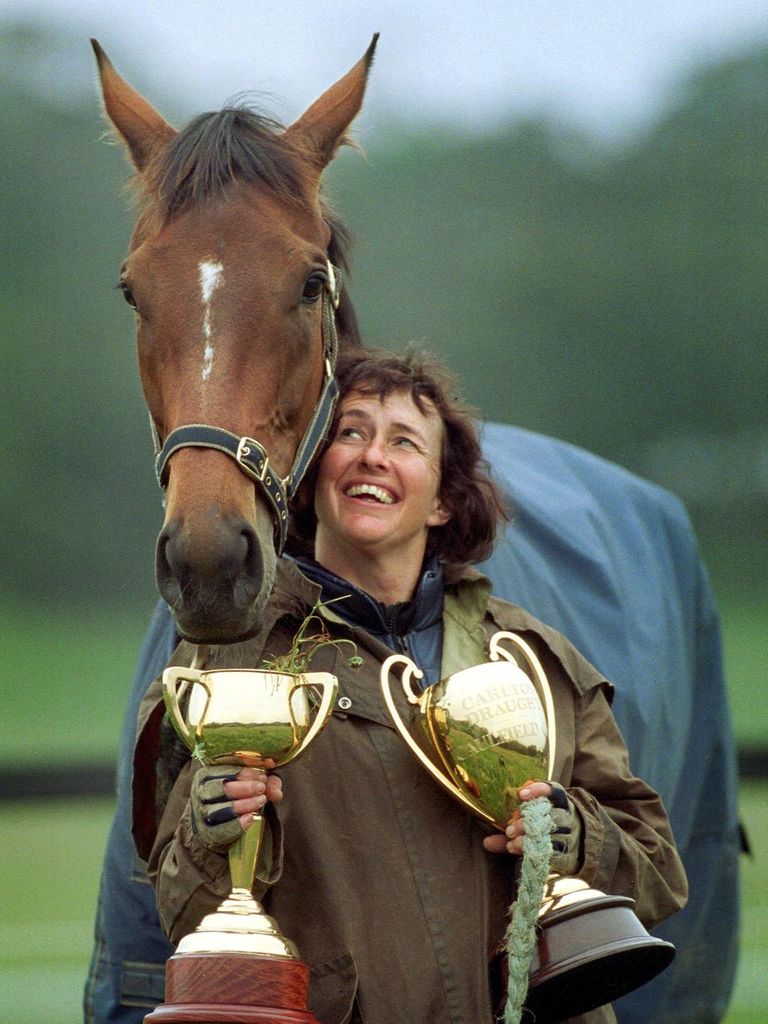 dhs news 7/11/01   Sheila Laxon with Ethereal and her Melbourne and Caulfield Cups...................pic Craig Hughes p40  dhs news 7/11/01   Sheila Laxon with Ethereal and her Melbourne and Caulfield Cups...................pic Craig Hughes