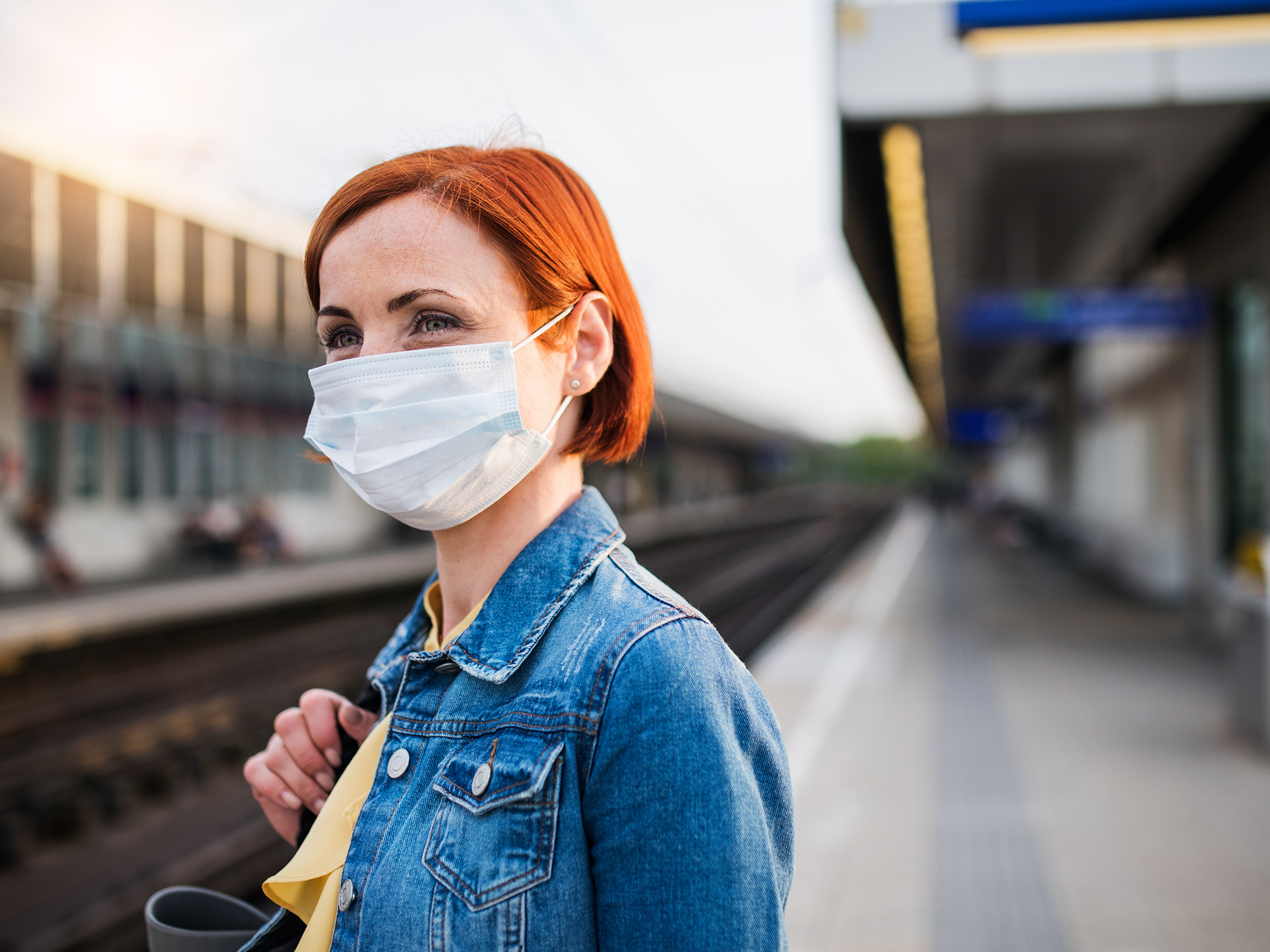 woman wearing mask