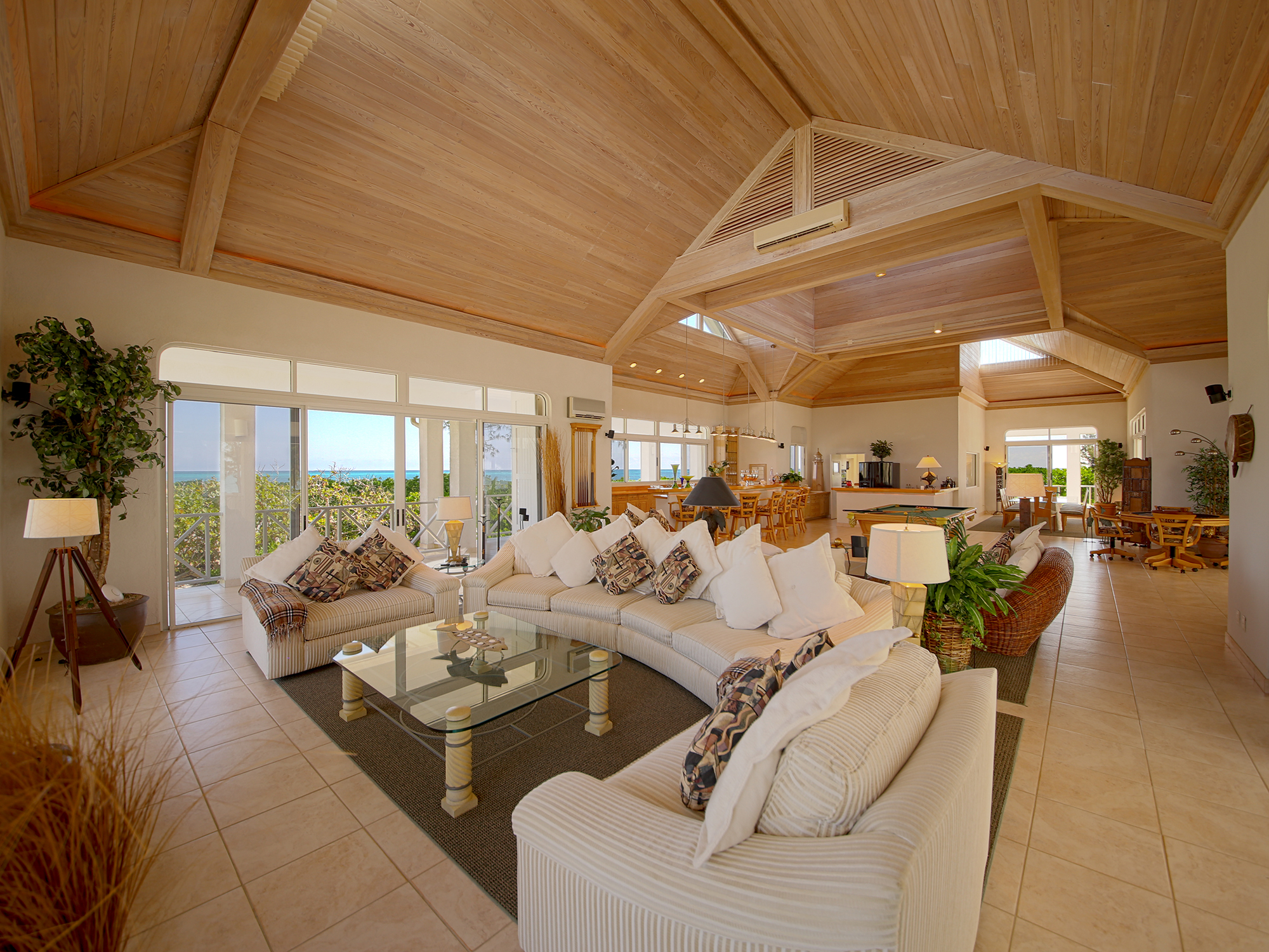 Resort coastal wood white Living room Bonefish Cay Private Island Bahamas