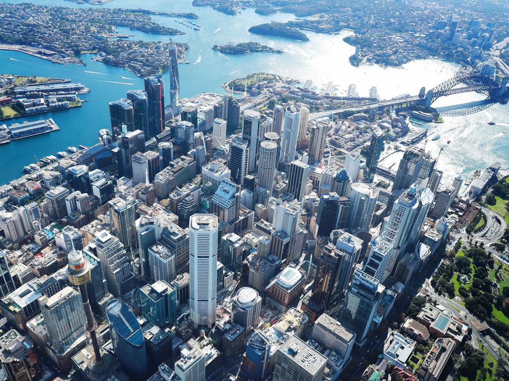 Aerial view of the Sydney CBD