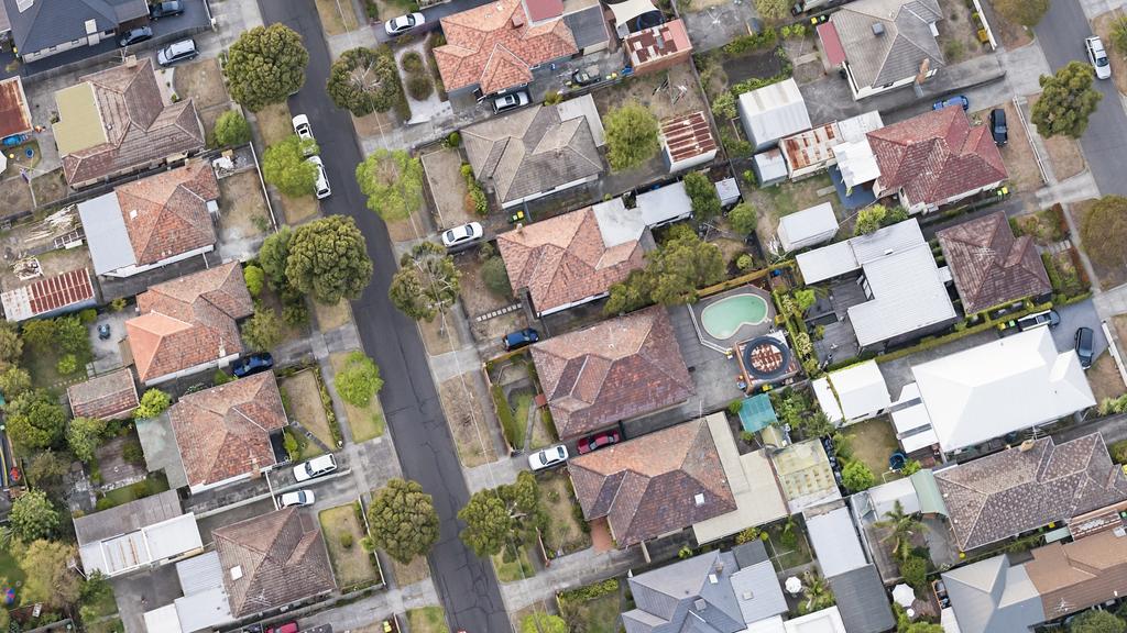 Aerial View of Suburban Melbourne Streets