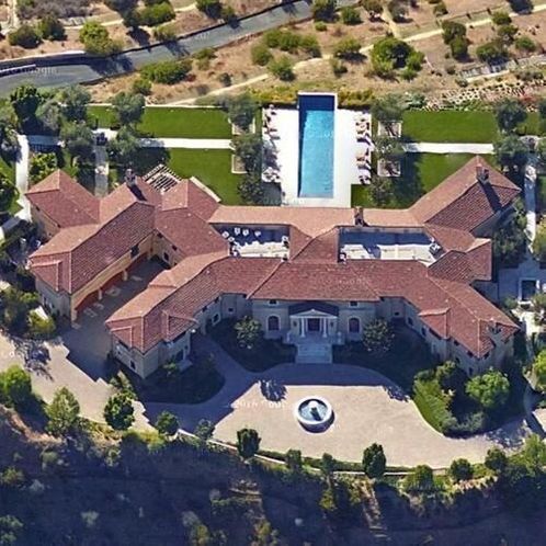 The couple were believed to be staying at Tyler Perry's $18million mansion Credit: Google Earth