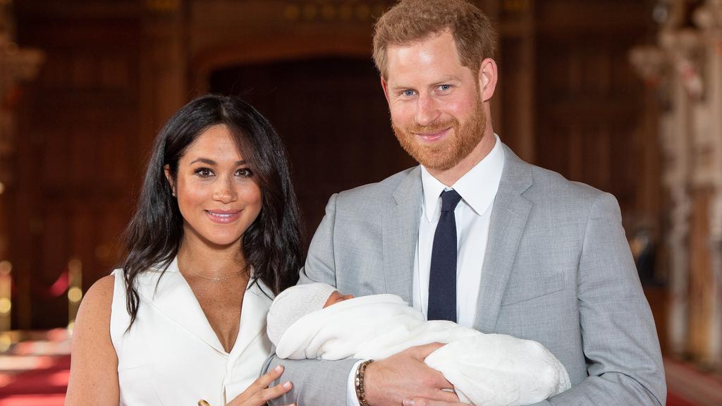 The Duke & Duchess Of Sussex Pose With Their Newborn Son