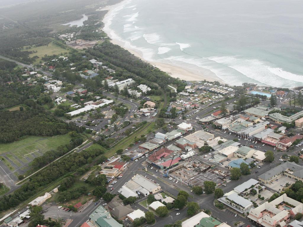 Aerial photos of northern NSW. Byron Bay.