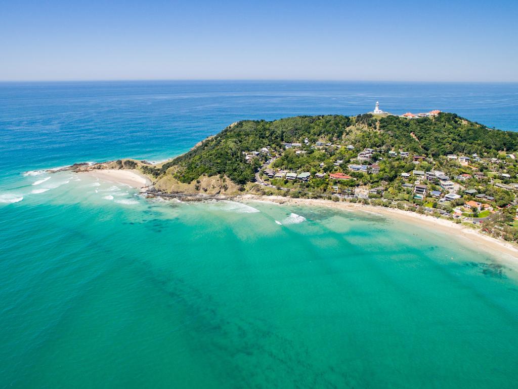 An aerial view of Wategoes Beach in Byron Bay