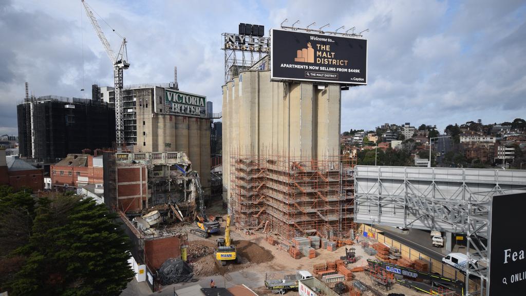 The Malt District site pictures and images of The Punisher robot carrying out demolitions - for herald sun real estate