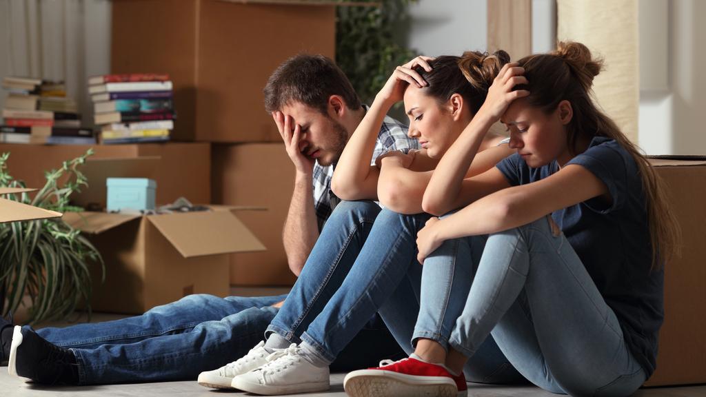 Sad evicted roommates moving home complaining