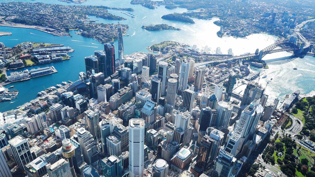 Aerial view of the Sydney CBD