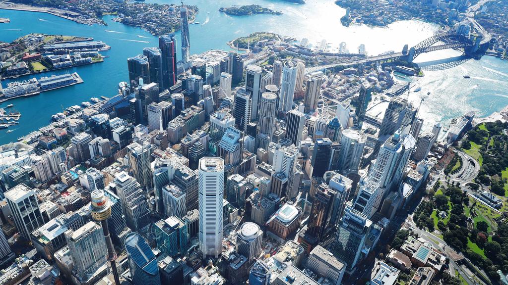 Aerial view of the Sydney CBD